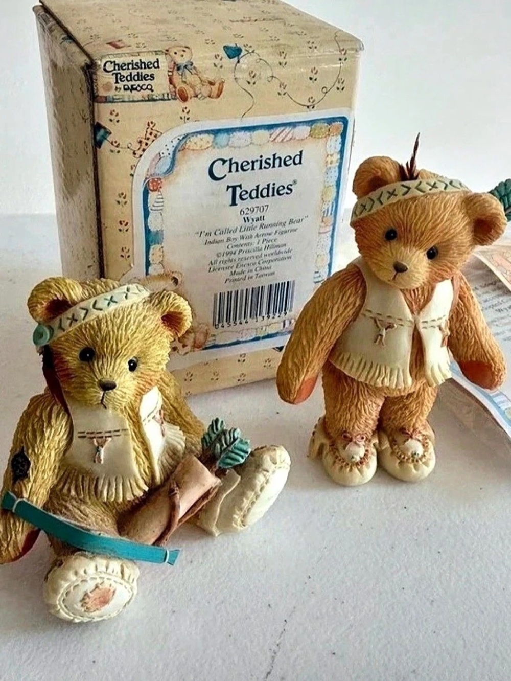 Cherished Teddies Thanksgiving Indian Bears Set of 2